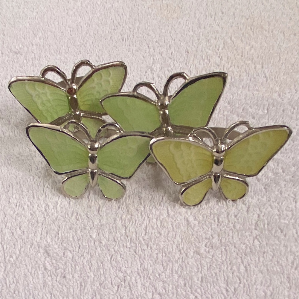 4 Napkin butterfly  rings